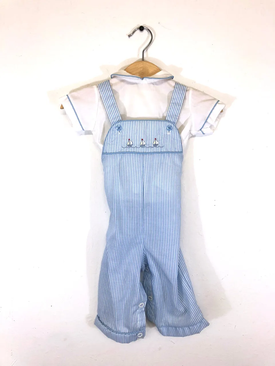 Baby Fawn Togs Sailboat Overalls Set (2-Piece)