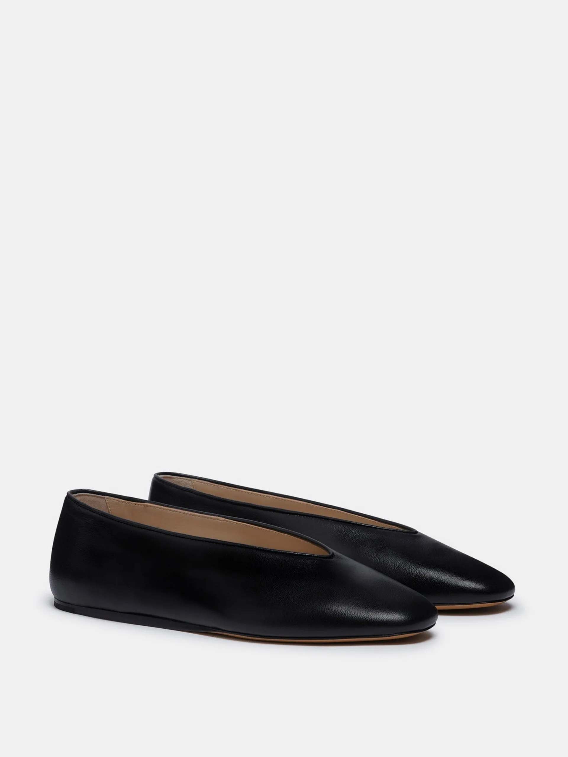 Black leather Regency slippers