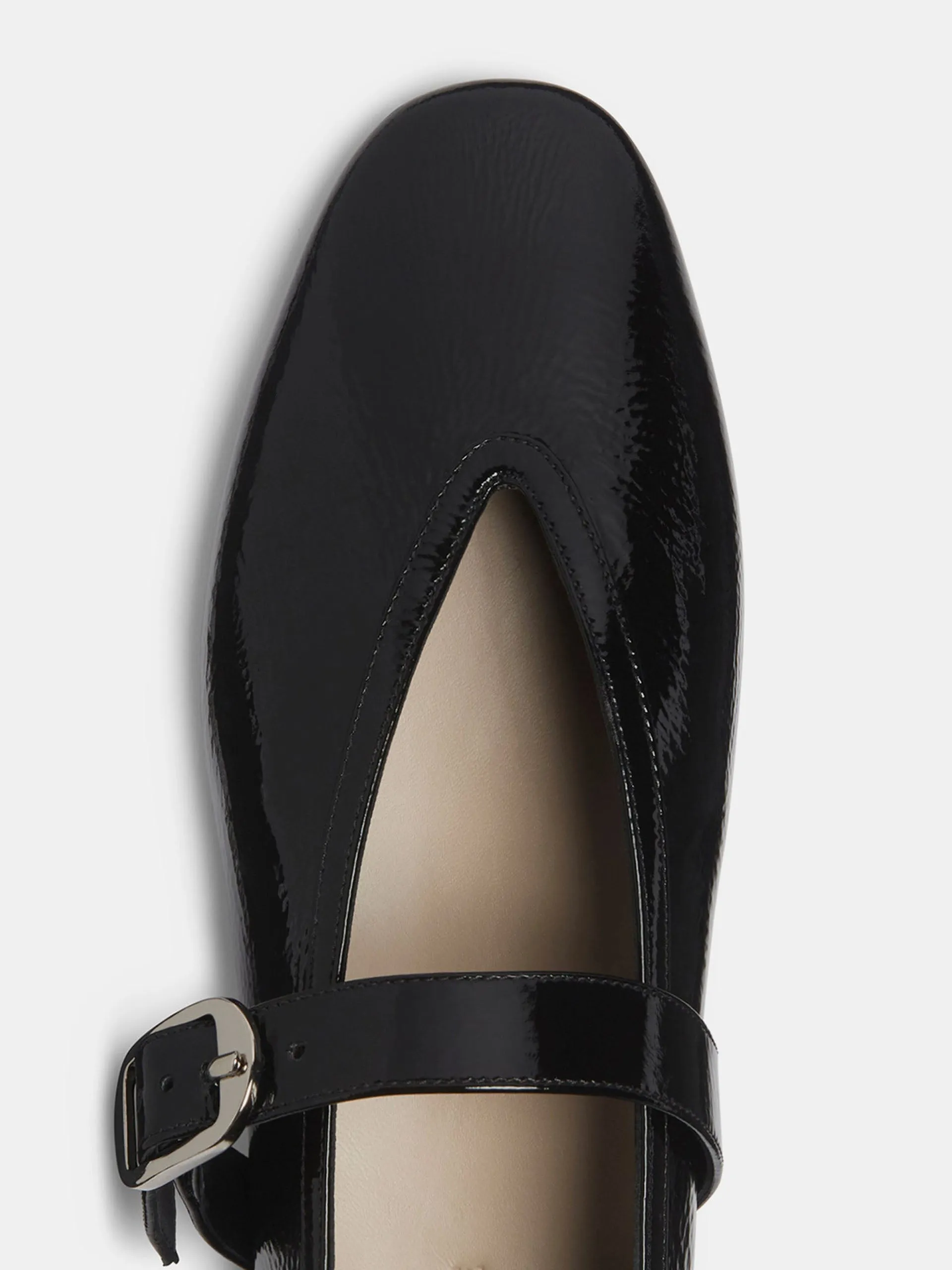 Black patent leather Stella slippers