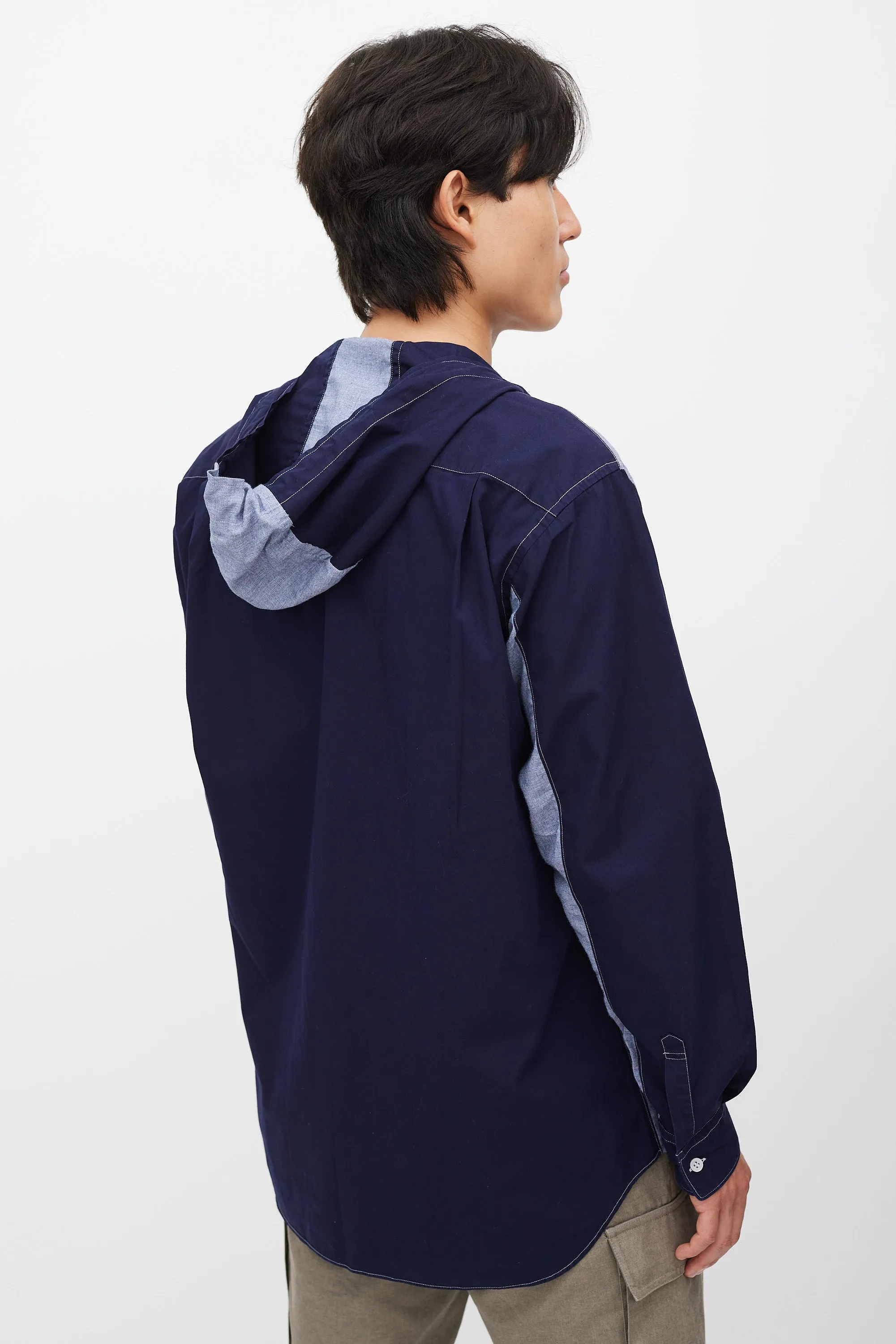 Blue Two Tone Shirt Jacket