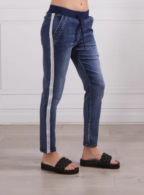 Boston Denim Joggers - Dark Blue Wash