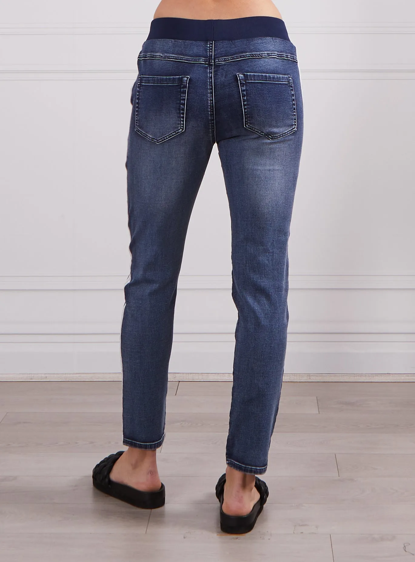 Boston Denim Joggers - Dark Blue Wash