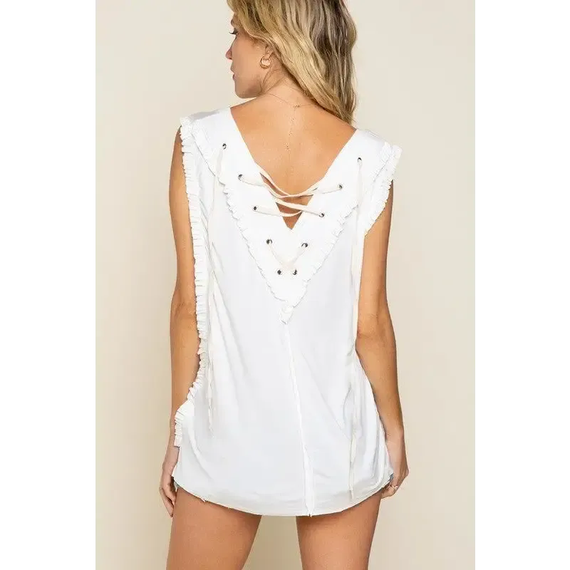 Criss-cross Lace-up Open Back Tank Top