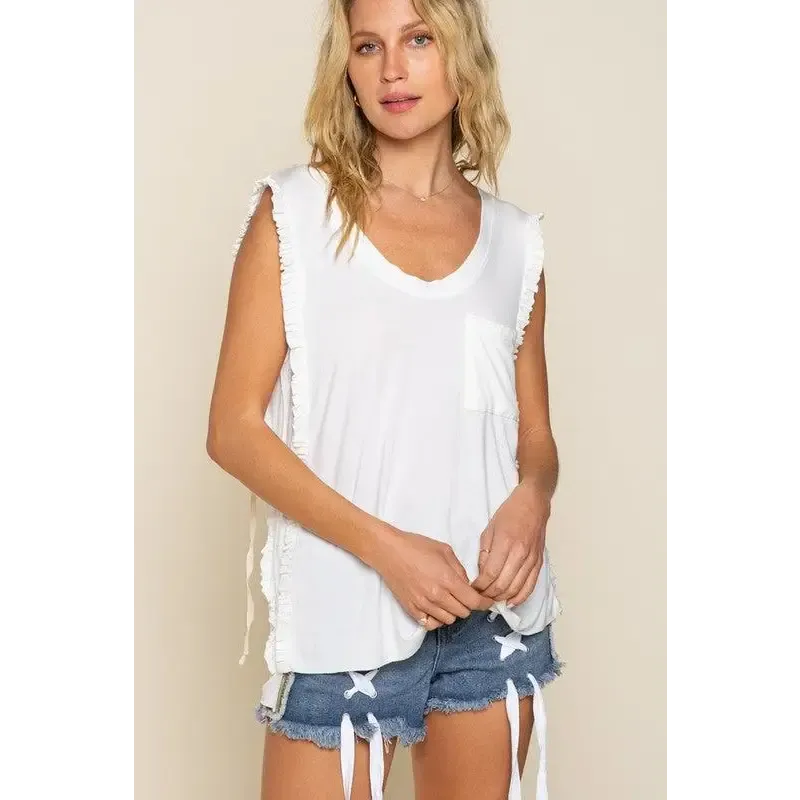 Criss-cross Lace-up Open Back Tank Top