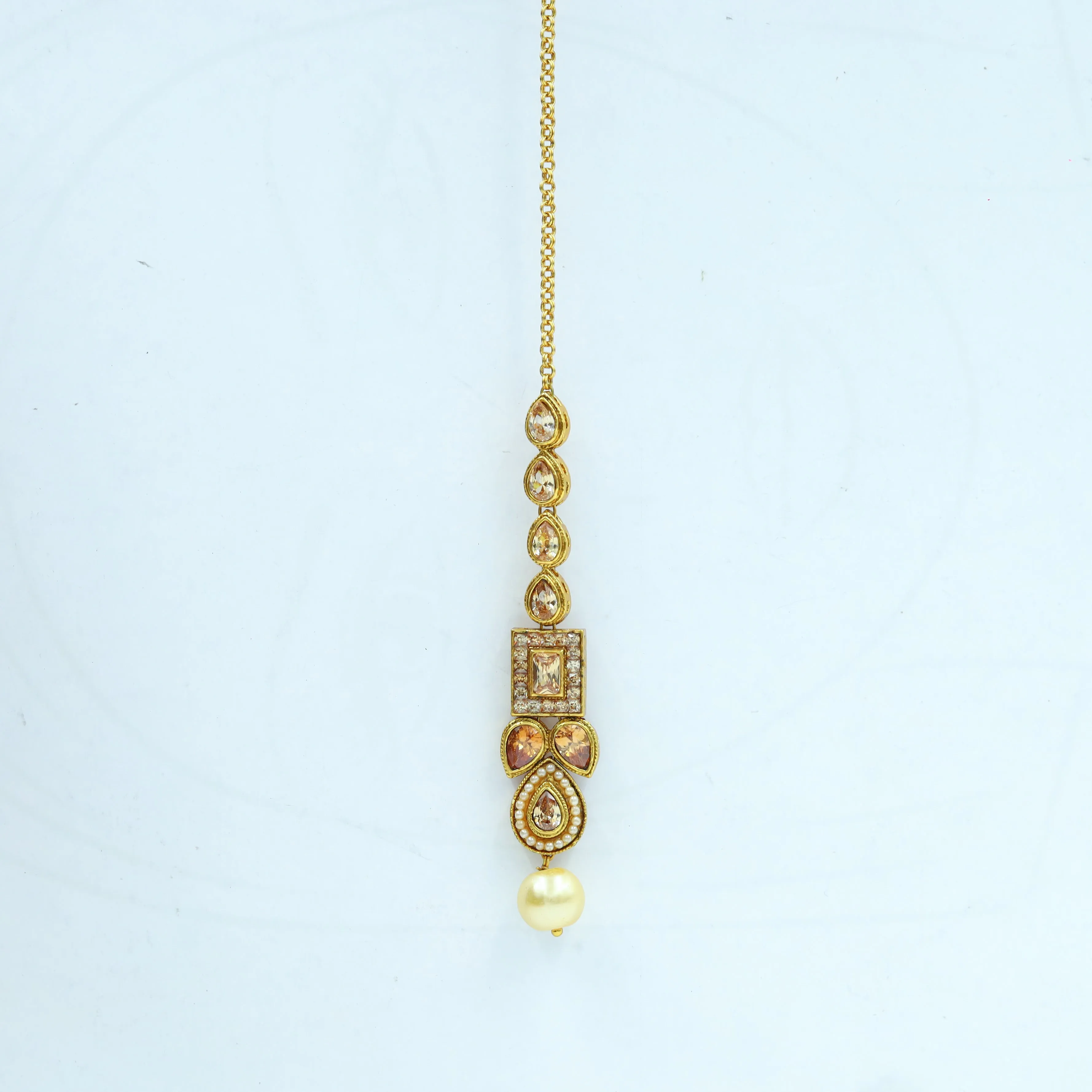 Gold Polki Necklace Set 11589-7701