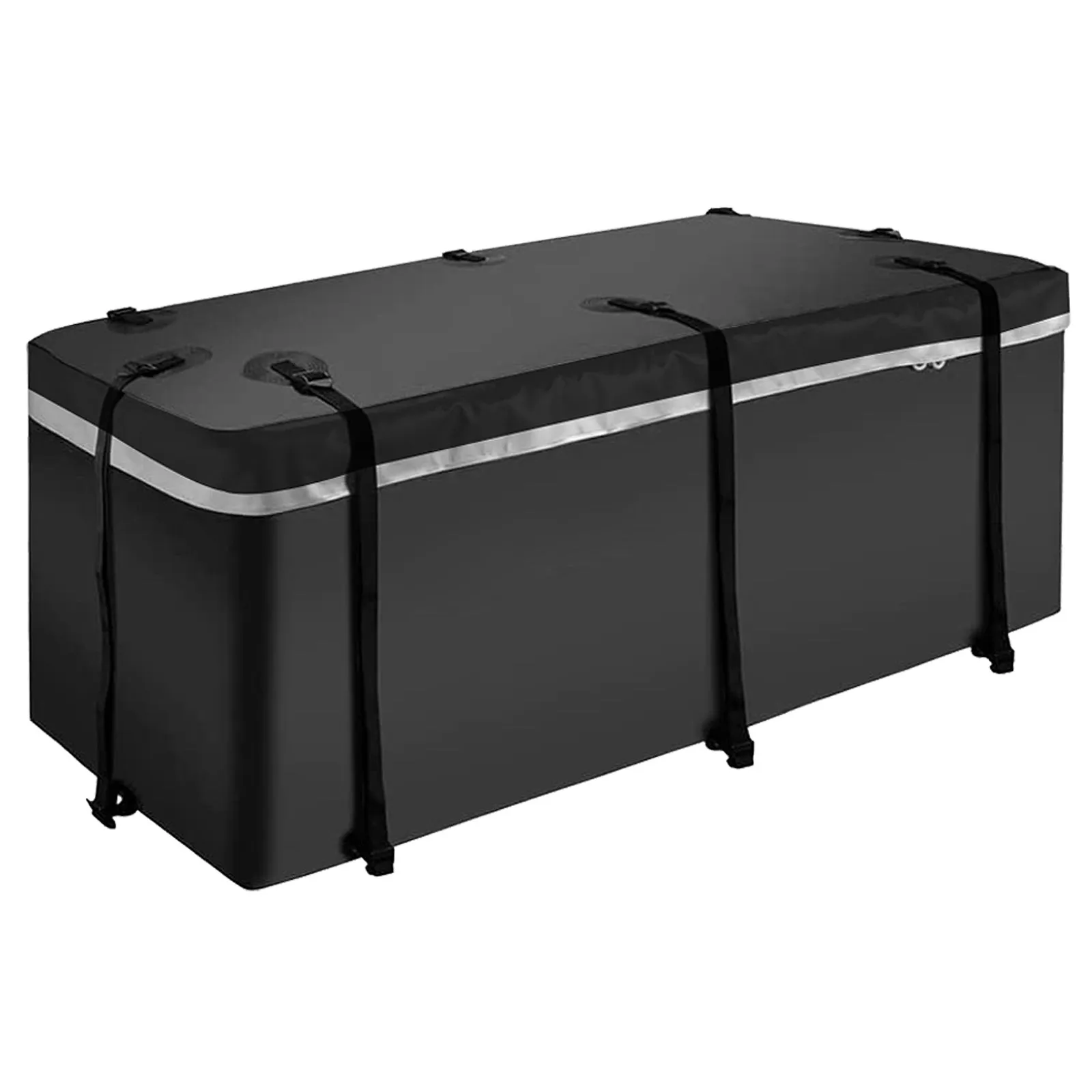 Hitch Mount Cargo Carrier Basket 60" X 21" X 6" Waterproof Cargo Bag 16 Cubic Feet(56" 20" 20"),Hauling Weight Capacity of 500 Lbs and A Folding Arm.with Hitch Stabilizer,Net and Straps