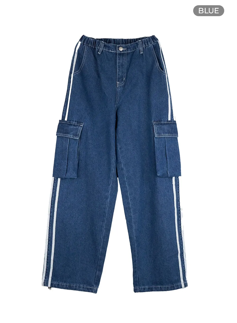 Josie Side Stripe Wide Fit Cargo Jeans CG420