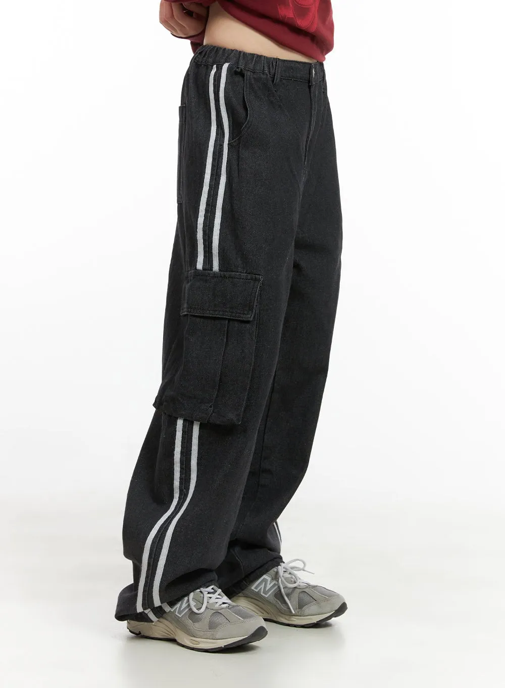 Josie Side Stripe Wide Fit Cargo Jeans CG420
