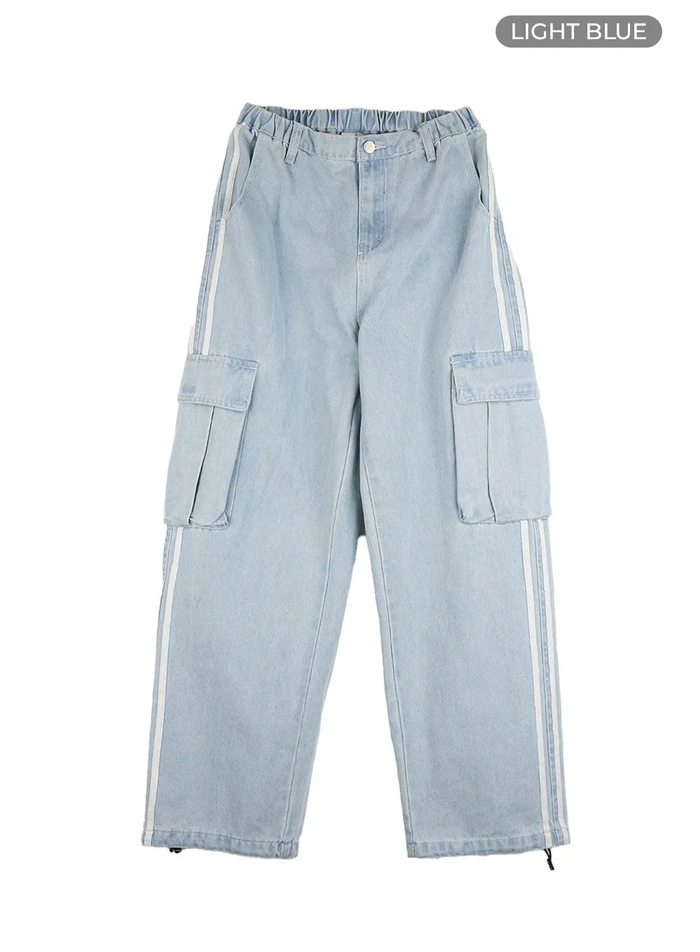 Josie Side Stripe Wide Fit Cargo Jeans CG420