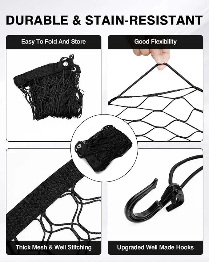 Karltys Truck Bed Cargo Net for 2022-2024 Rivian R1T /R1S Accessories, Envelope Style Cargo Net Stretchable, Adjustable Elastic Heavy Dudy Nylon Mesh Netting with 8PCS Durable Hooks