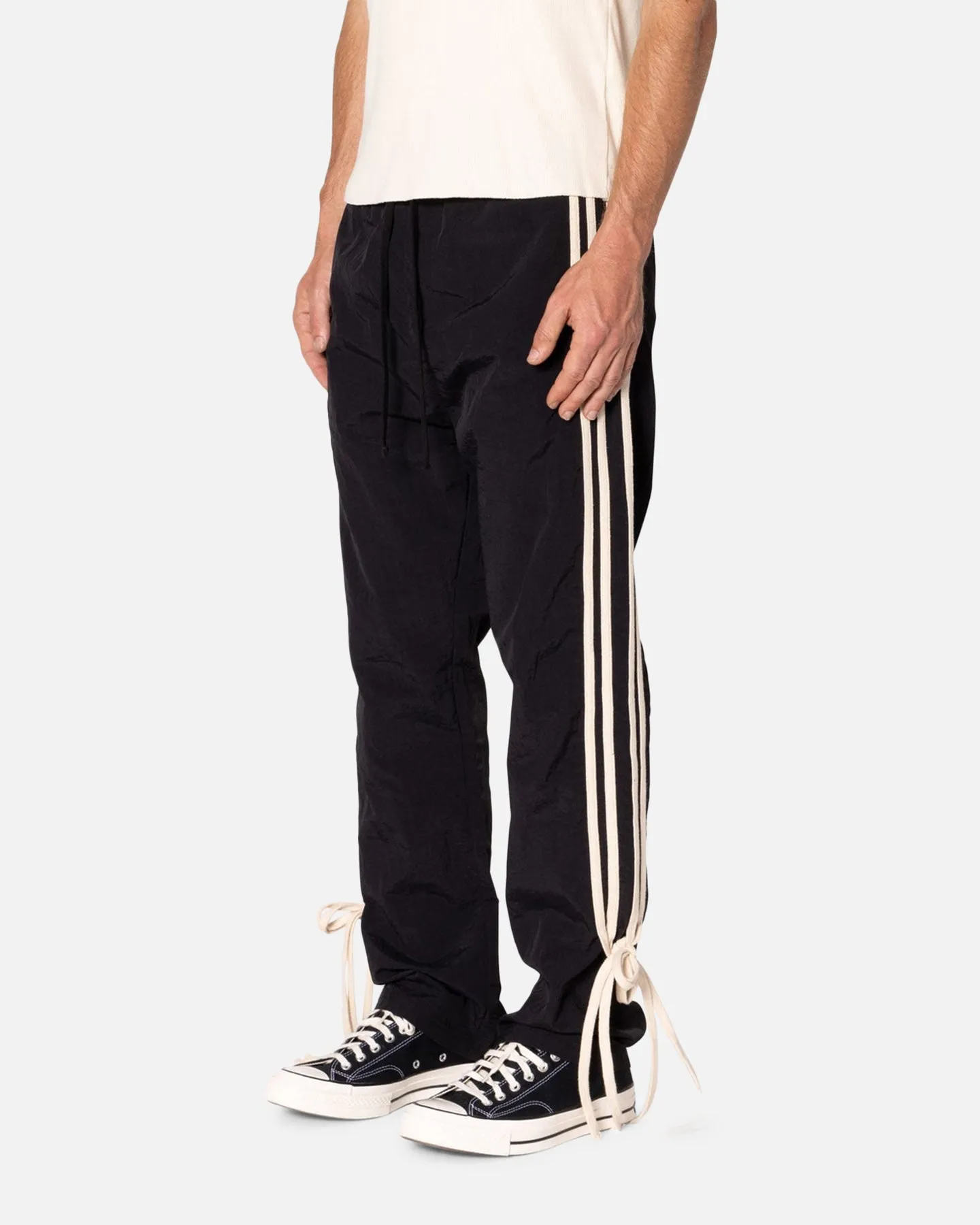 MNML Tied Stripe Track Pants Black