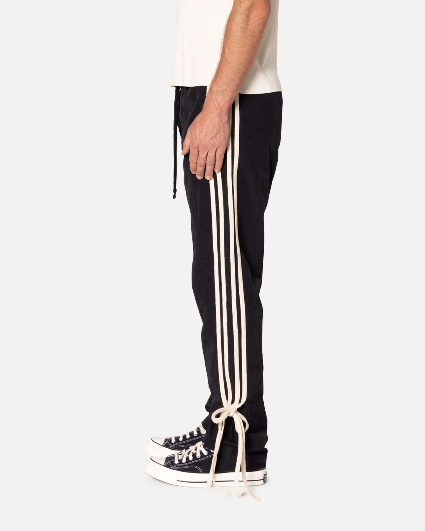 MNML Tied Stripe Track Pants Black