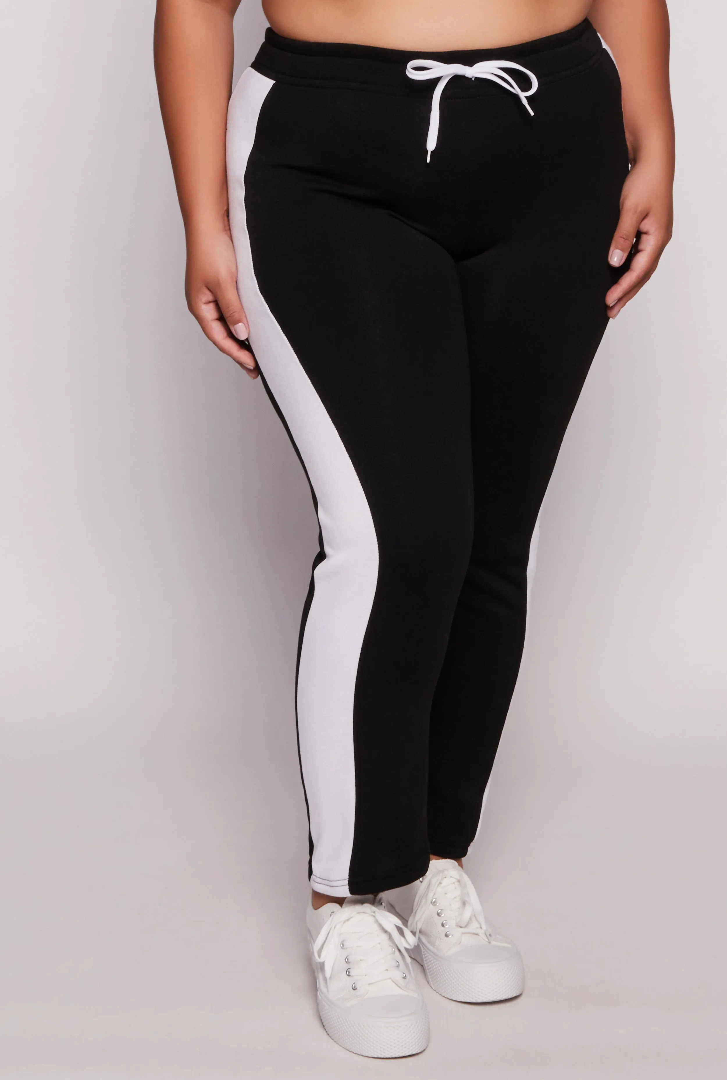 Plus Size Side Stripe High Waisted Joggers
