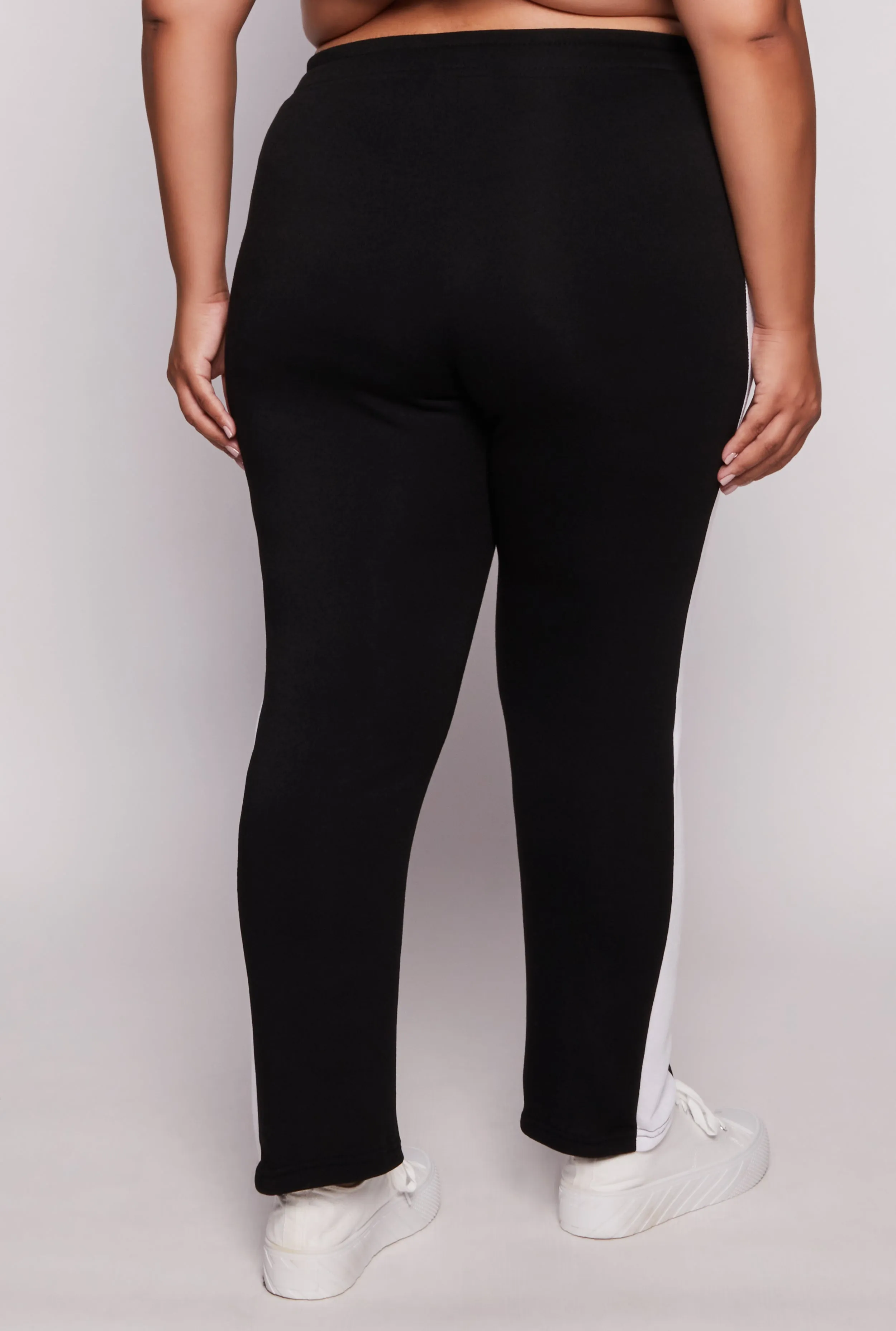 Plus Size Side Stripe High Waisted Joggers