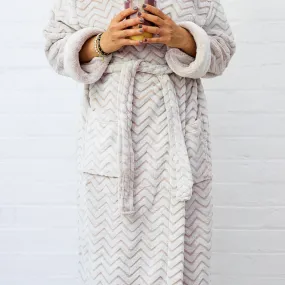 Plush Robe Zig Zag - Latte