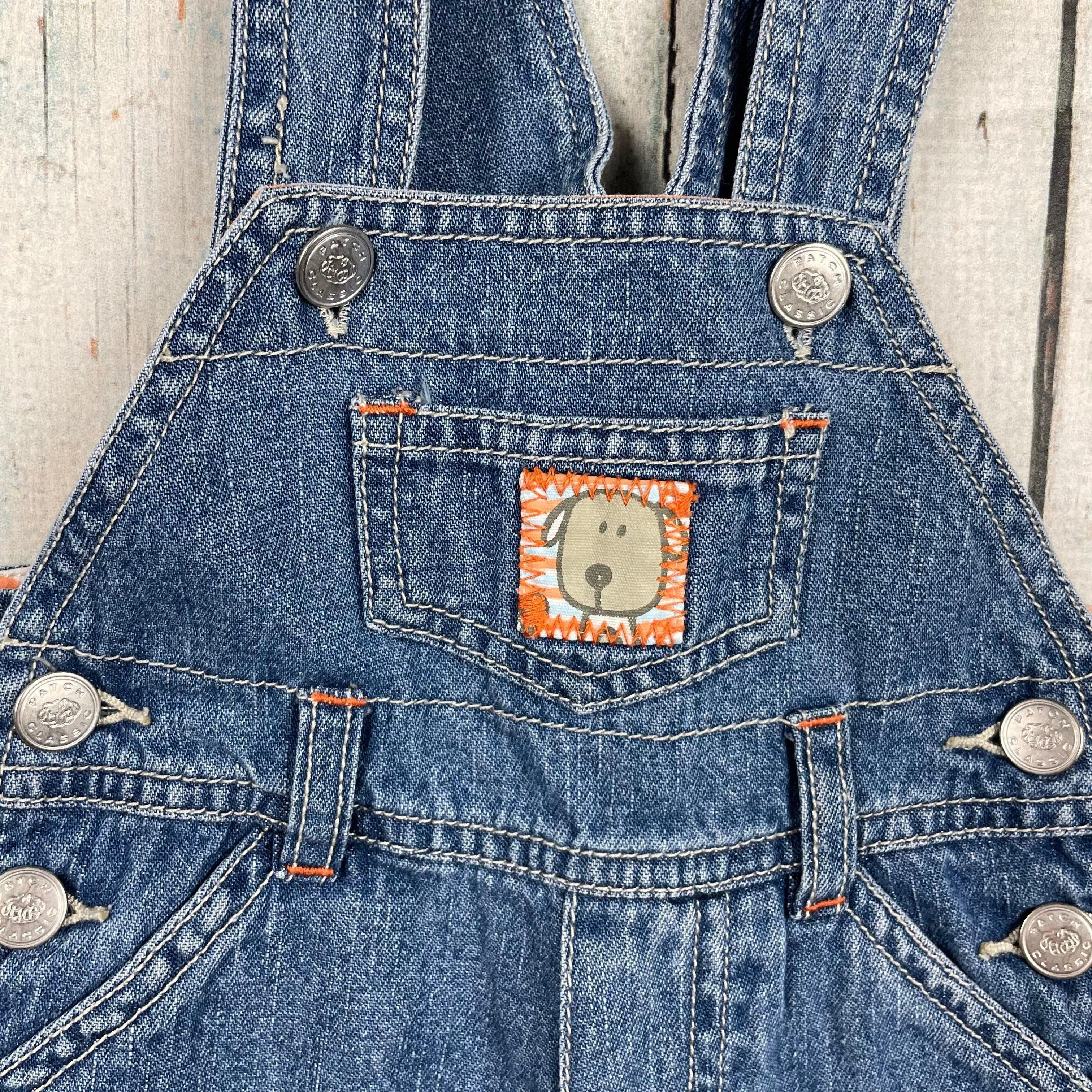 Pumpkin Patch Classic Bib & Brace Denim Overalls - Size 3/6M