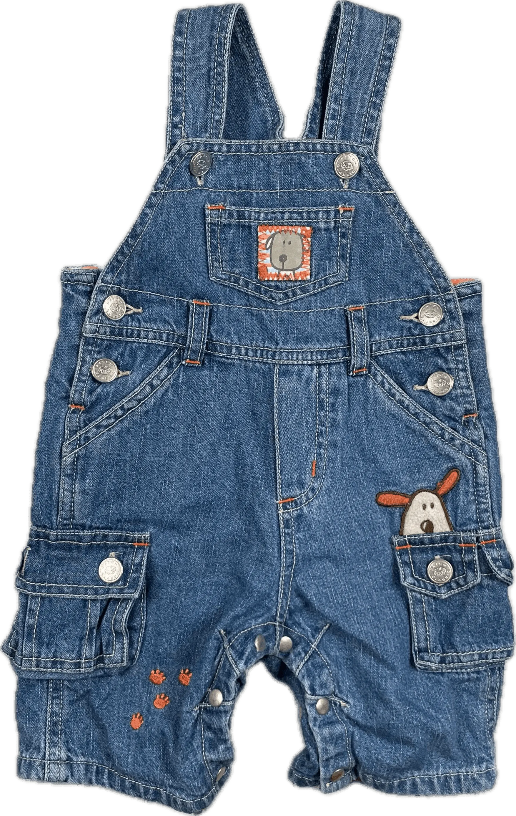 Pumpkin Patch Classic Bib & Brace Denim Overalls - Size 3/6M