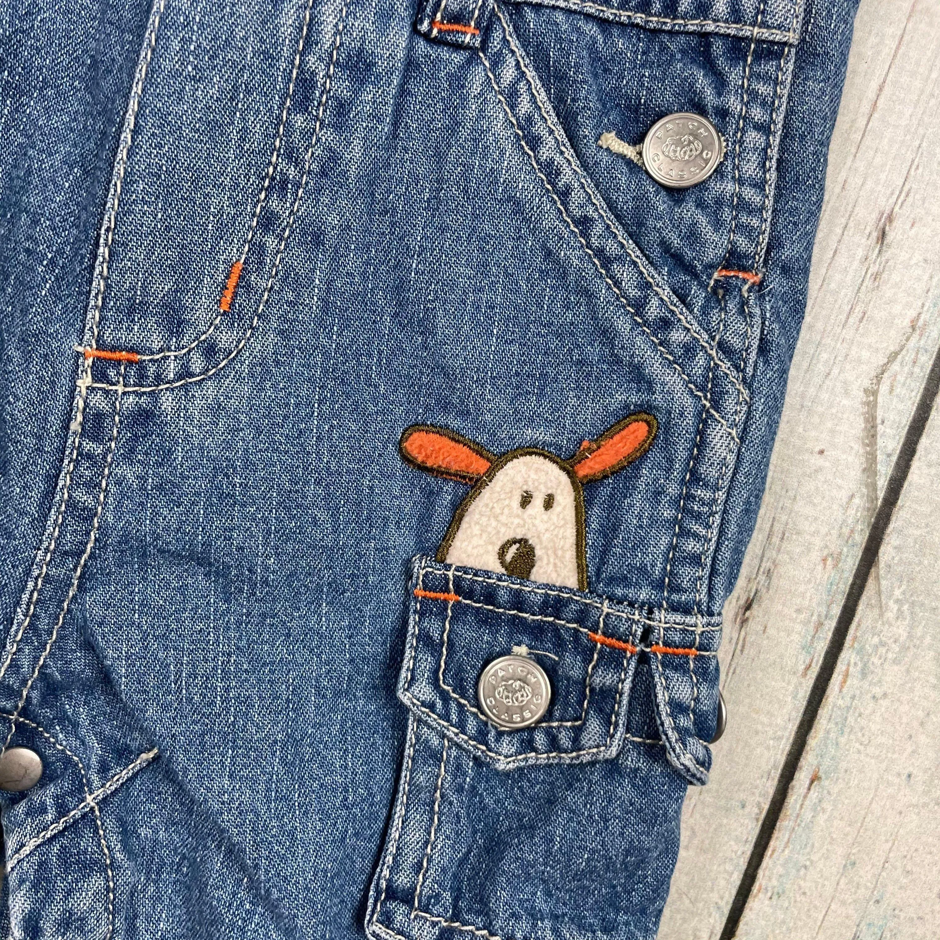 Pumpkin Patch Classic Bib & Brace Denim Overalls - Size 3/6M
