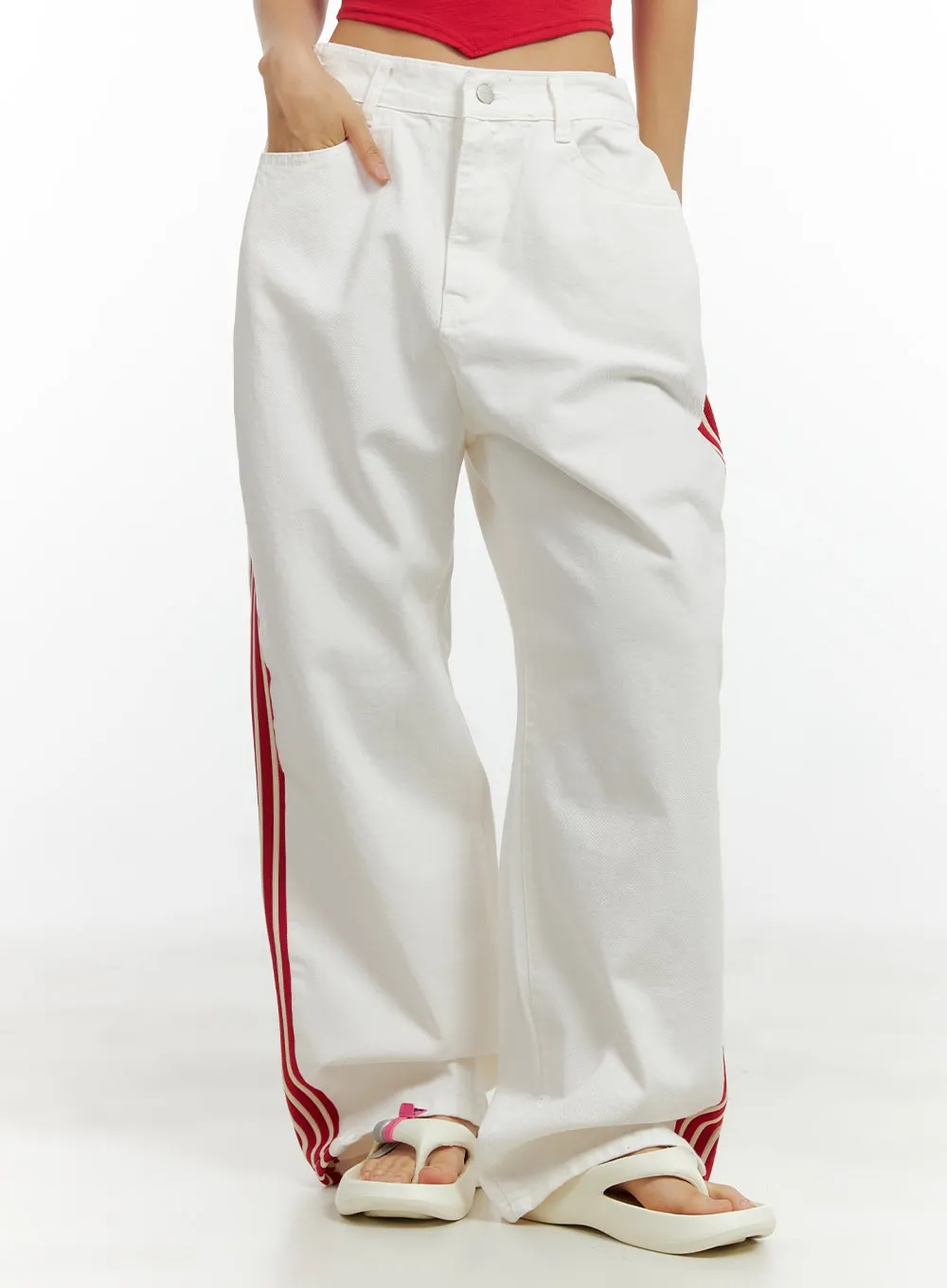 Side Stripe Cotton Pants CL410