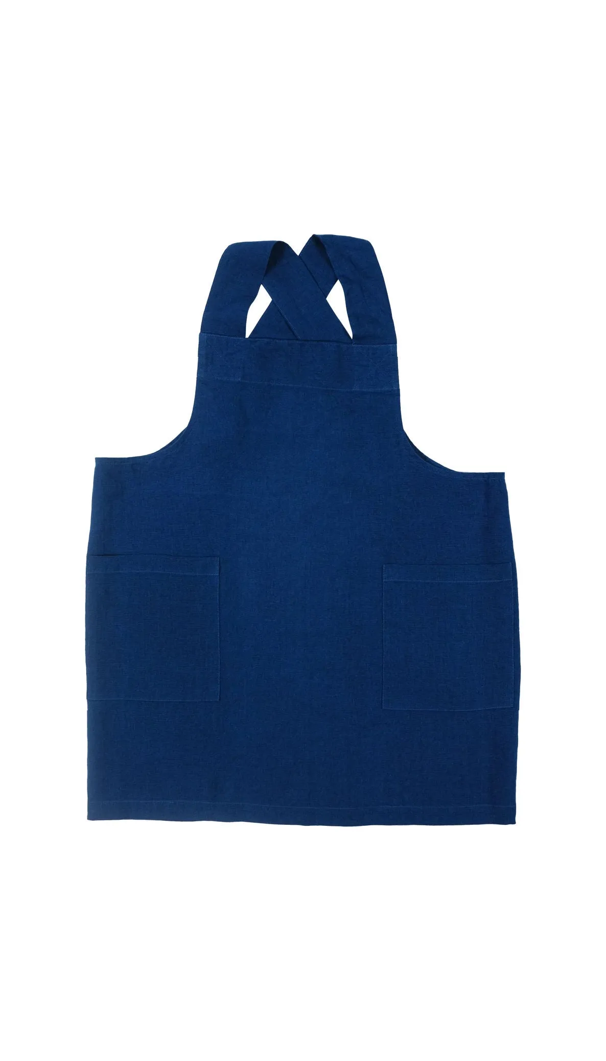 Stone Washed Linen Cross Back Smock Apron
