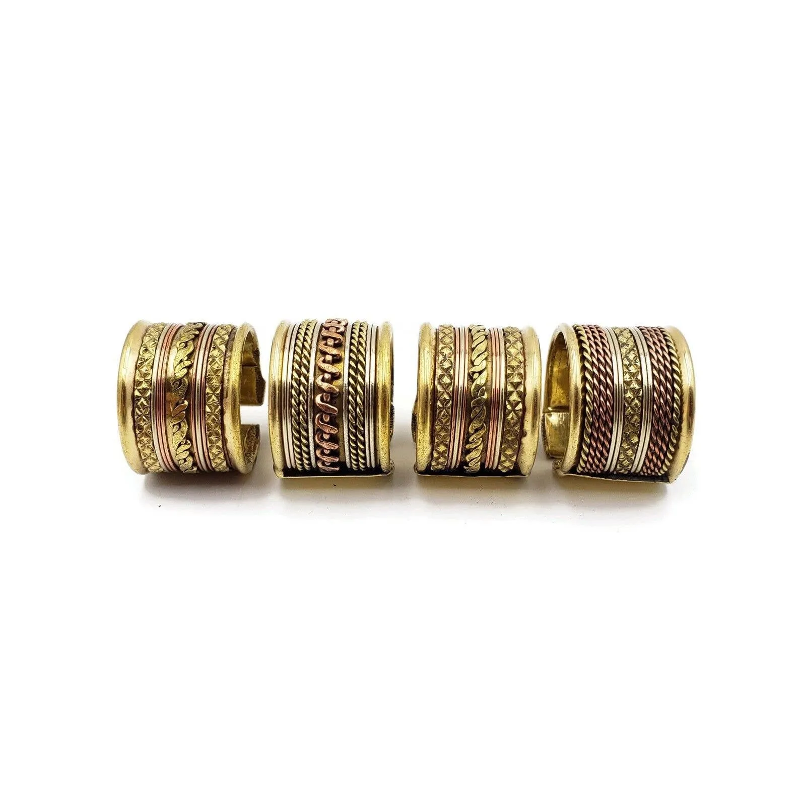 Two Tone Boho Brass Rings