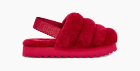 UGG Womens Super Fluff Slipper Ribbon Red