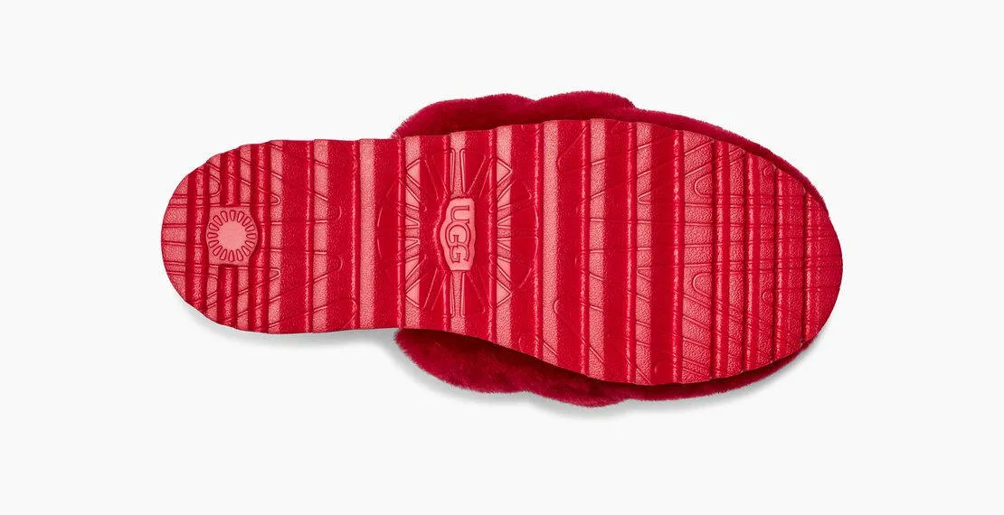 UGG Womens Super Fluff Slipper Ribbon Red
