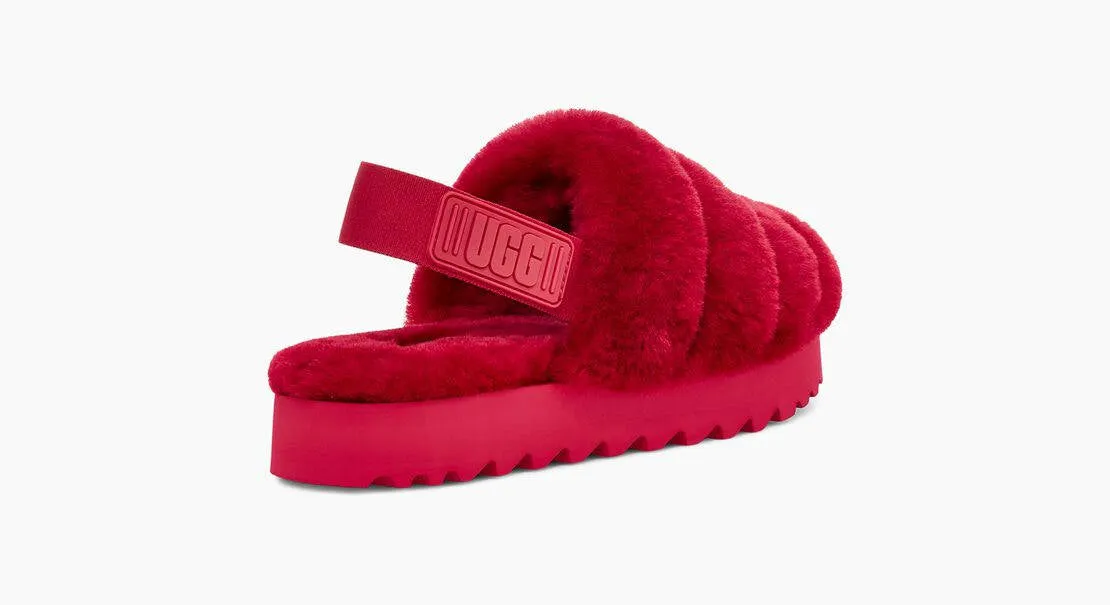 UGG Womens Super Fluff Slipper Ribbon Red