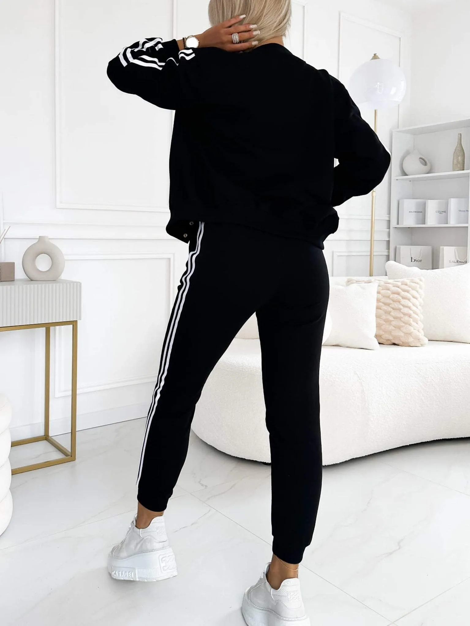 Women's three-piece baseball jacket and pants set